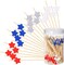 White Blue Red Star Cocktail Picks 4.7'' 4th of July Bamboo Fruit Appetizer Skewers Patriotic Fancy Toothpicks Independence Day Party